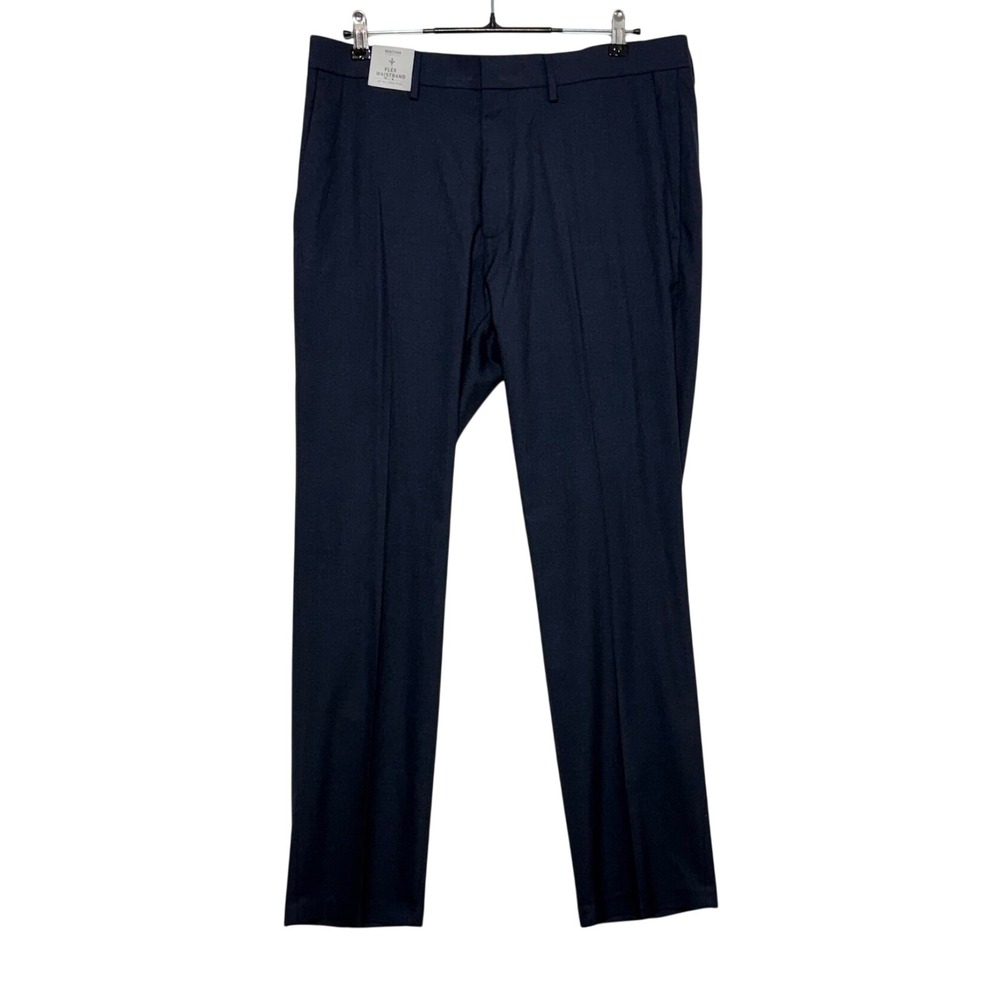 NEW Kenneth Cole Pants Mens 36x32 Blue Reaction Dress Slim Fit Flex Waistband